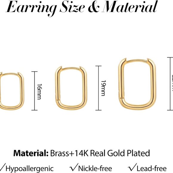 Hoop Earrings Set Hypoallergenic Copper Multiple Sizes Gift for Women - Picture 6 of 6